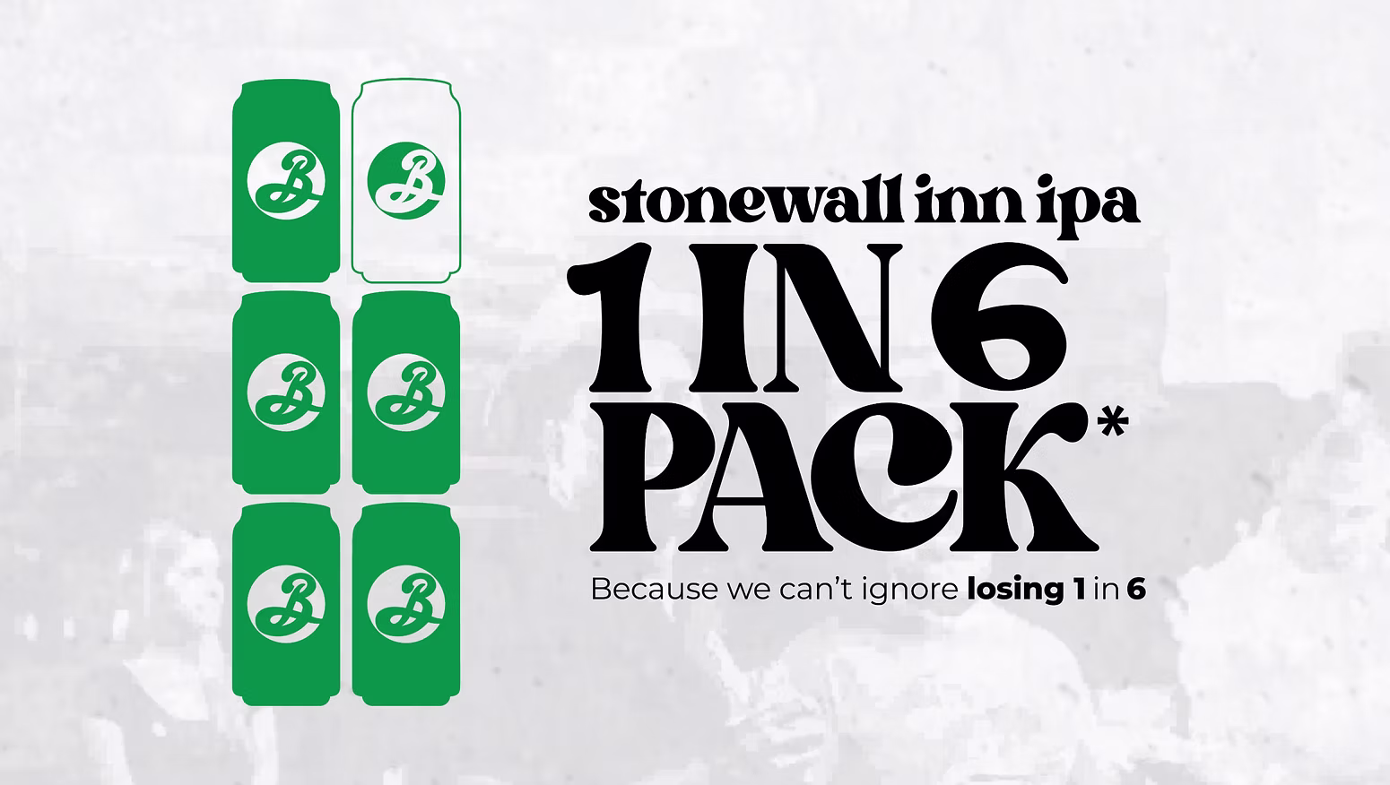 The 1-in-6 Pack — one can missing from a six-pack grid